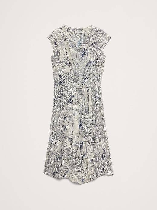 Matte Silk Cowl-Neck Shift Dress Product Image
