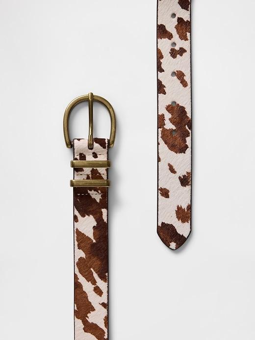 Cow Print Calf Hair Belt Product Image