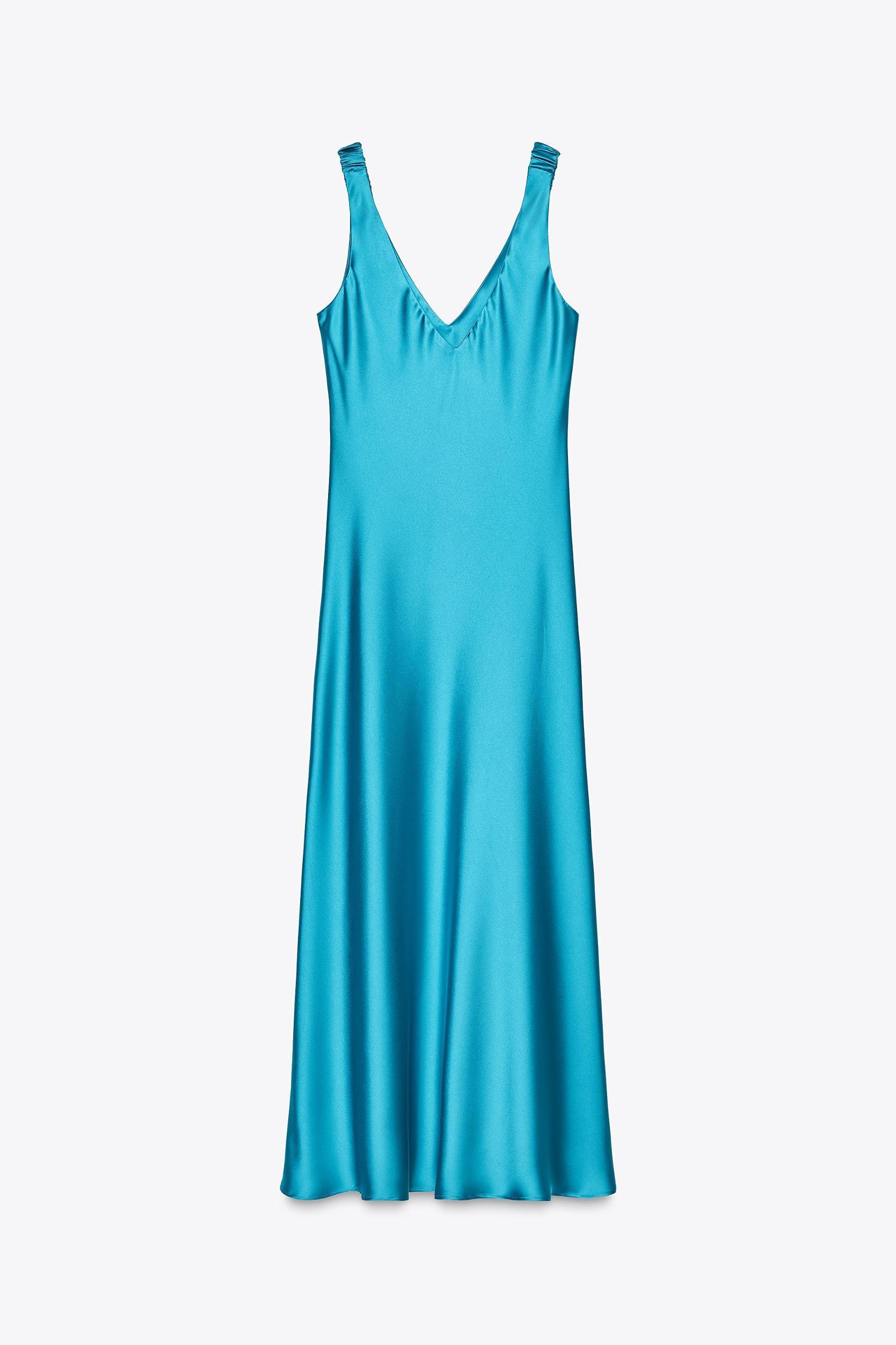SATIN EFFECT MIDI DRESS Product Image