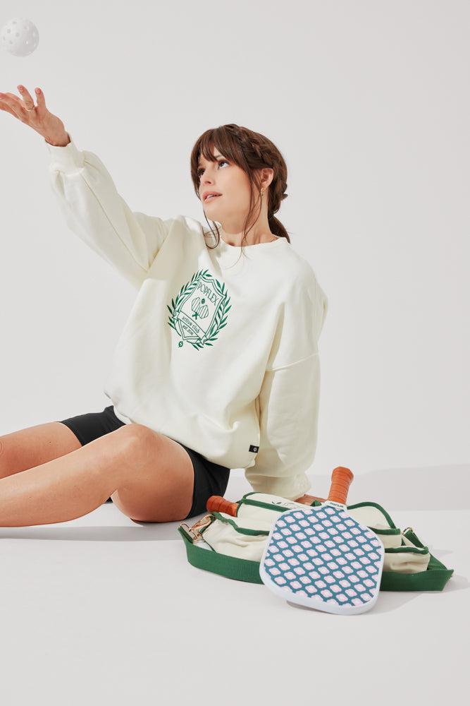 POPFLEX® Active Club Cloud Crewneck Sweater - Cream Product Image