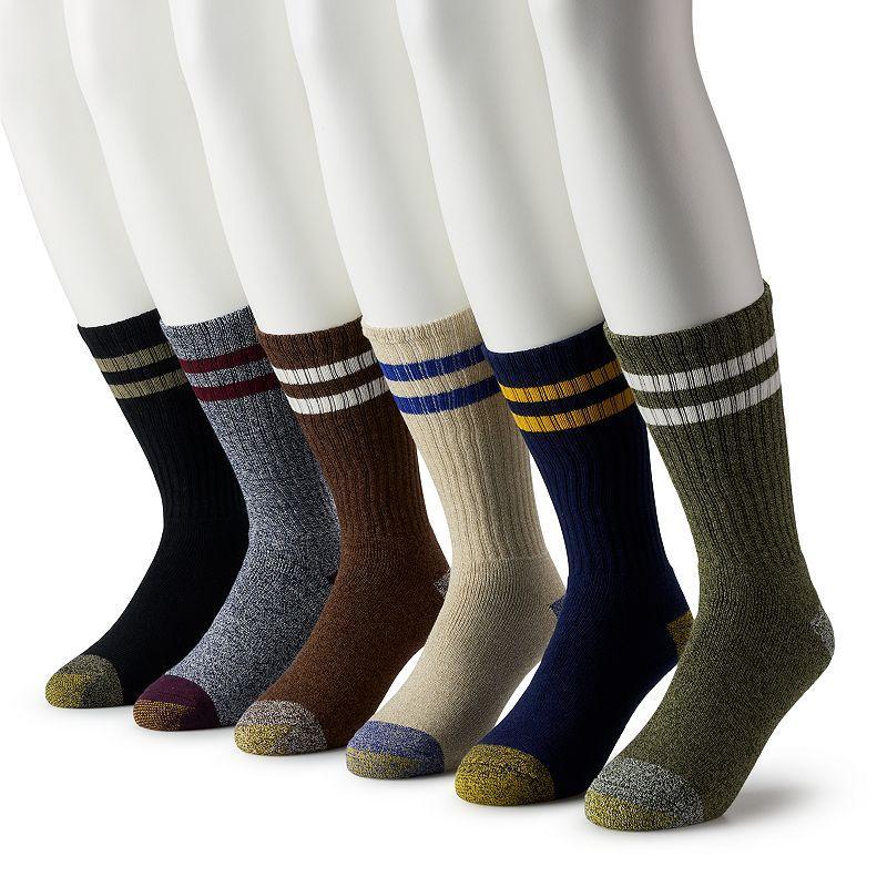 Mens GOLDTOE 6-Pack Harrington Crew Socks Product Image