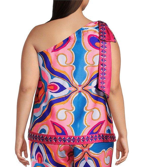 Sugarlips Plus Abstract/Geometric/Tropical Printed One-Shoulder Coordinating Top Product Image