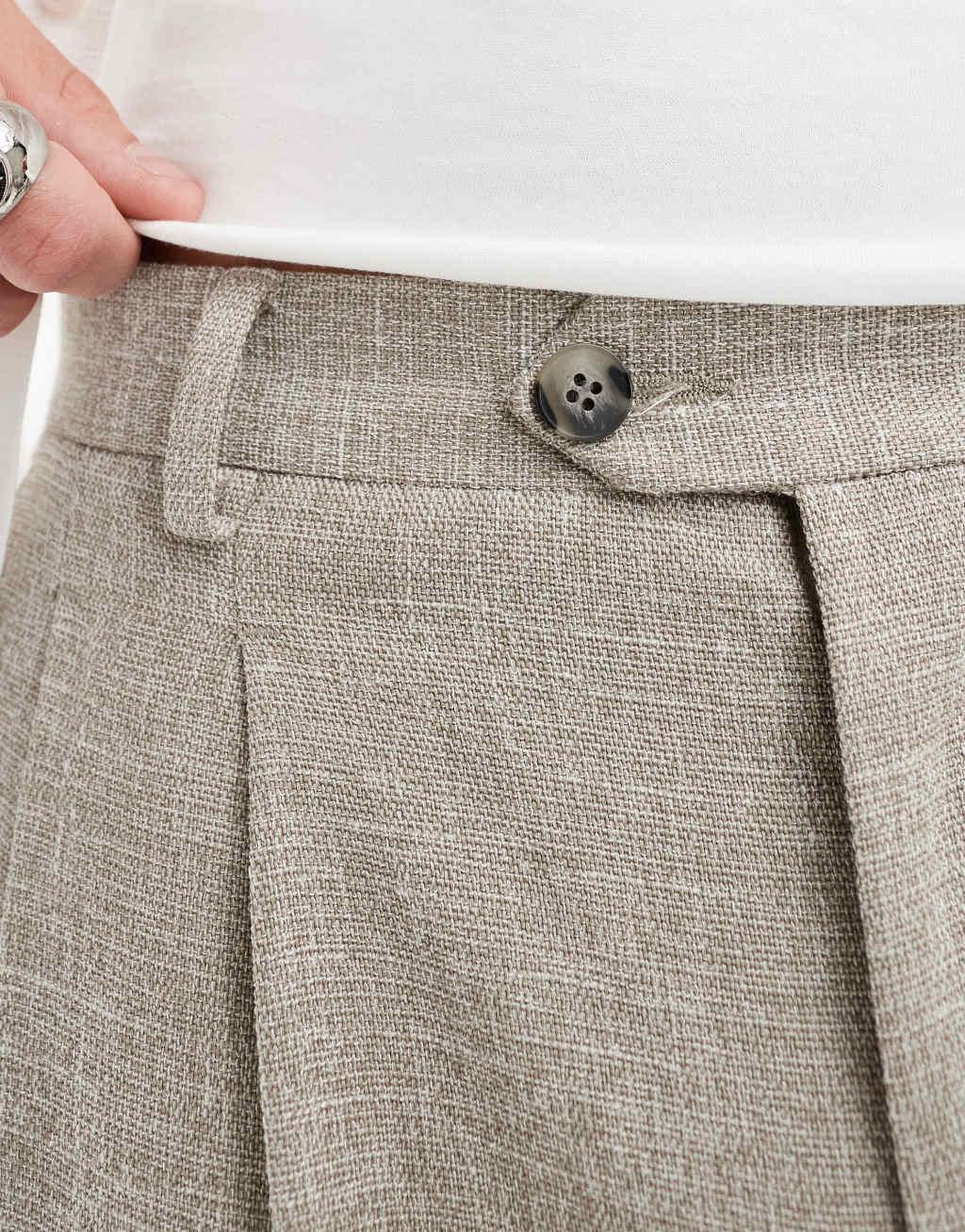 ASOS DESIGN smart tapered fit chino pants in light brown texture Product Image