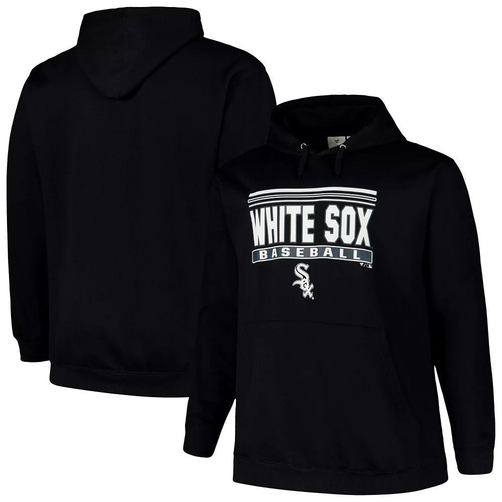 Men's  Black Chicago White Sox Stack Fleece Pullover Hoodie, Size: 5XB Product Image