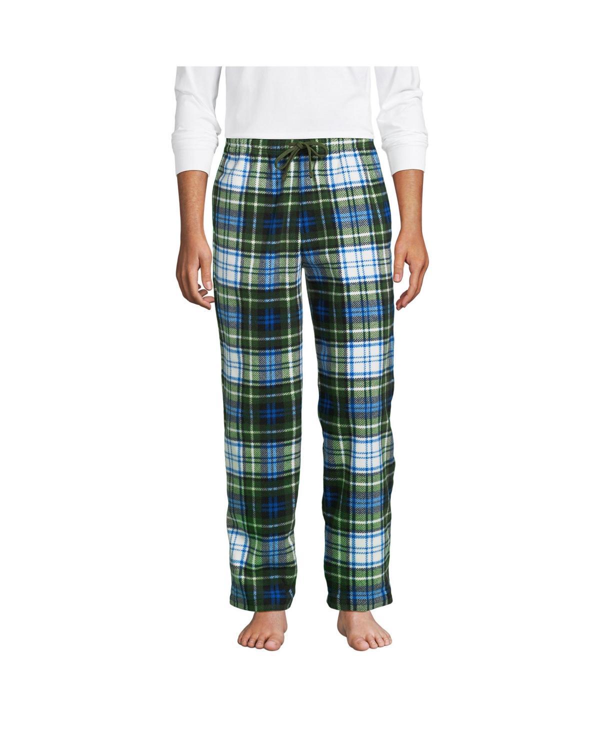 Men's Lands' End Solid Fleece Pajama Pants, Size: Large, Deep  Blue Product Image