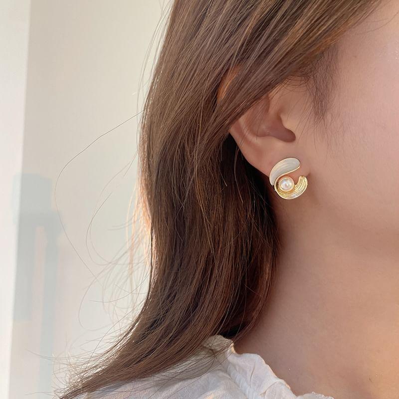 Faux Pearl Hoop Earring / Clip-On Earring Product Image