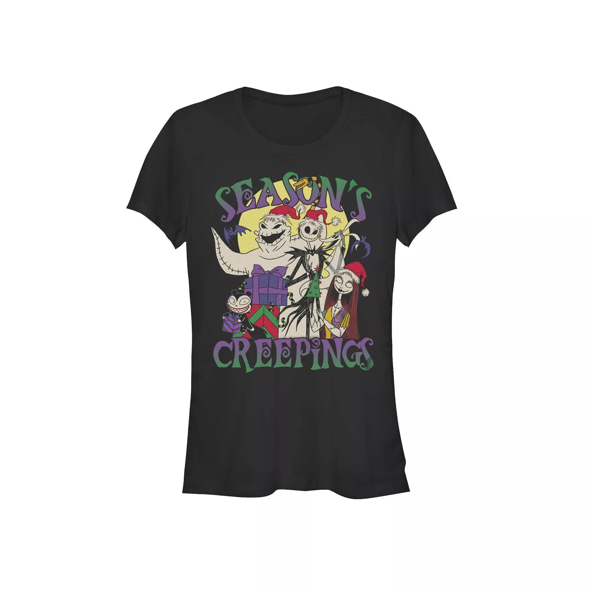 Disney's The Nightmare Before Christmas Season's Creepings Juniors' Fitted Graphic Tee, Girl's, Size: Small, Black Product Image