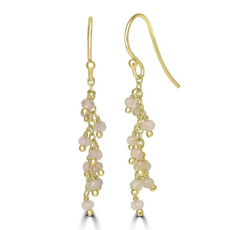 Gemistry 14k Gold Over Sterling Silver Gemstone Beaded Drop Earrings, Women's, Turquoise Product Image