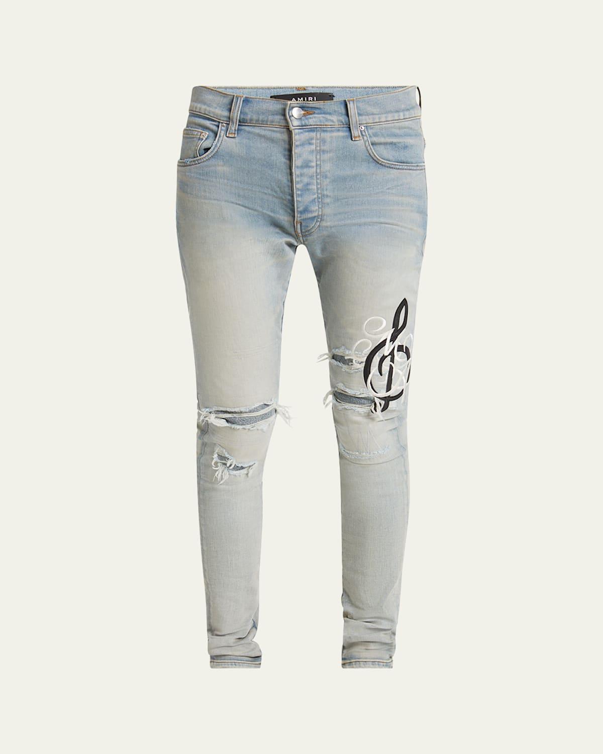 Mens MA Music Note Skinny Jeans Product Image