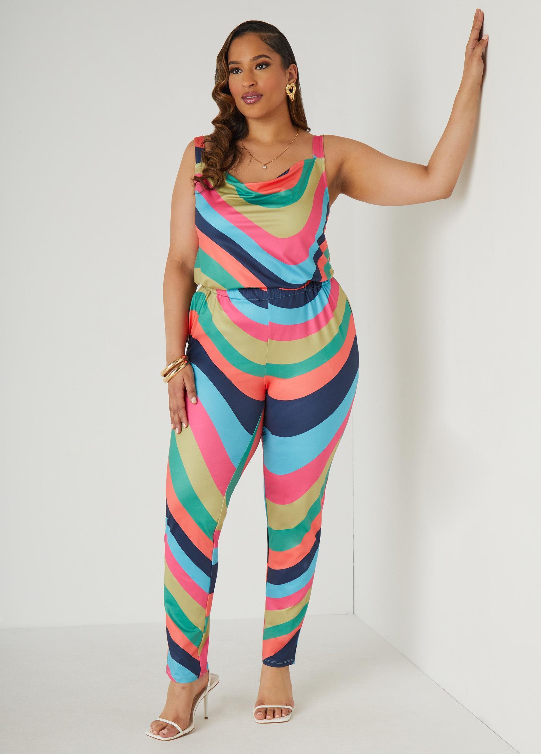 Swirl Print Cowl Neck Catsuit Product Image