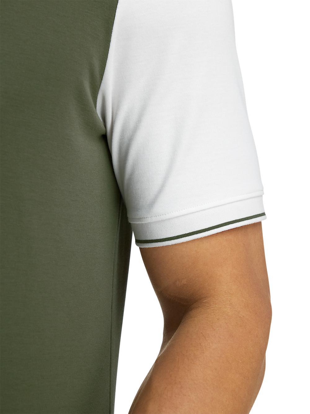 Cotton Three Button Polo - Olive Product Image