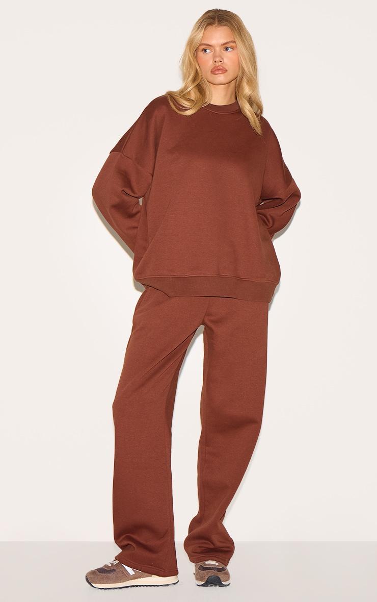 Chocolate Oversized Sweatshirt Tracksuit Set Product Image
