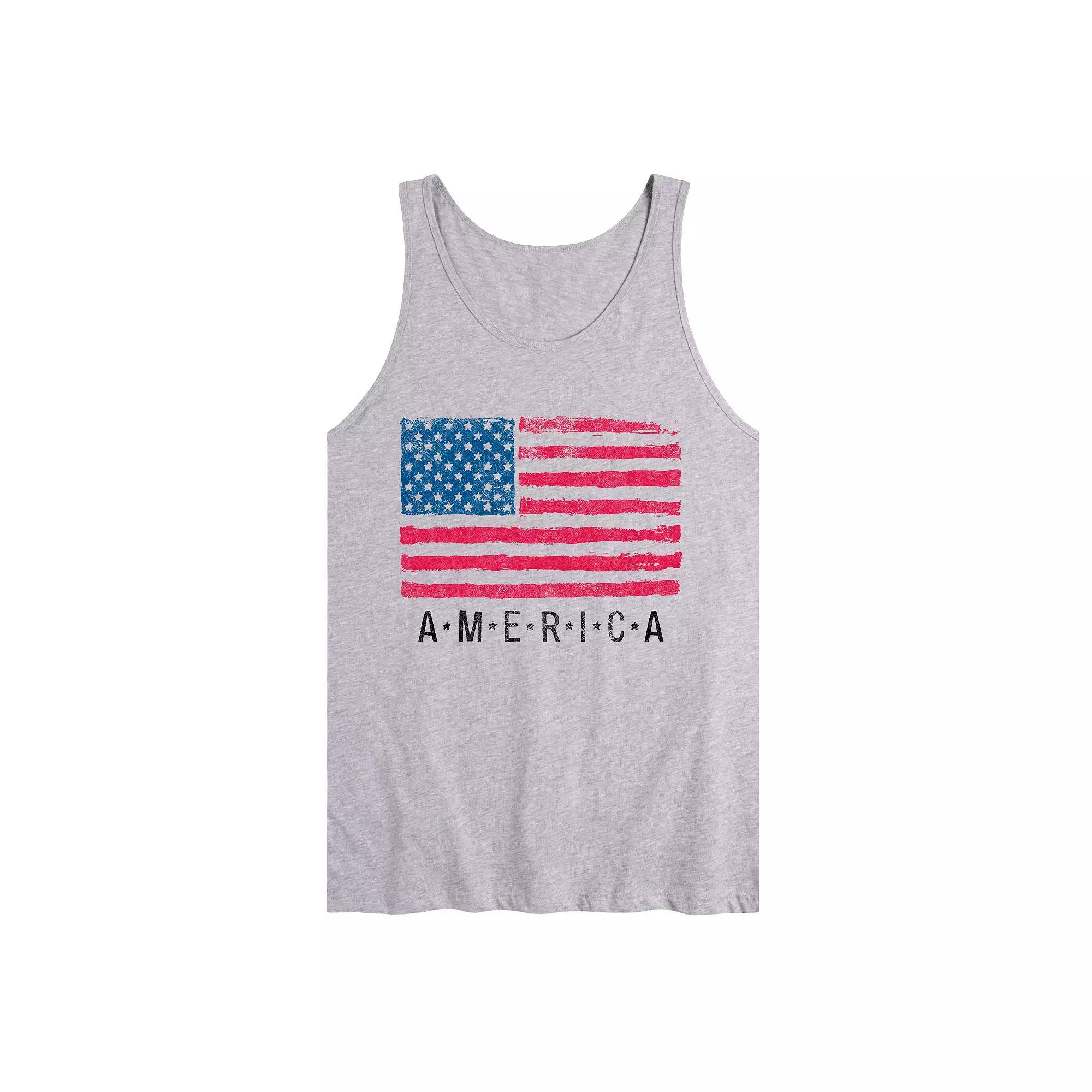Mens Americana Flag Distressed Graphic Tank Top Product Image