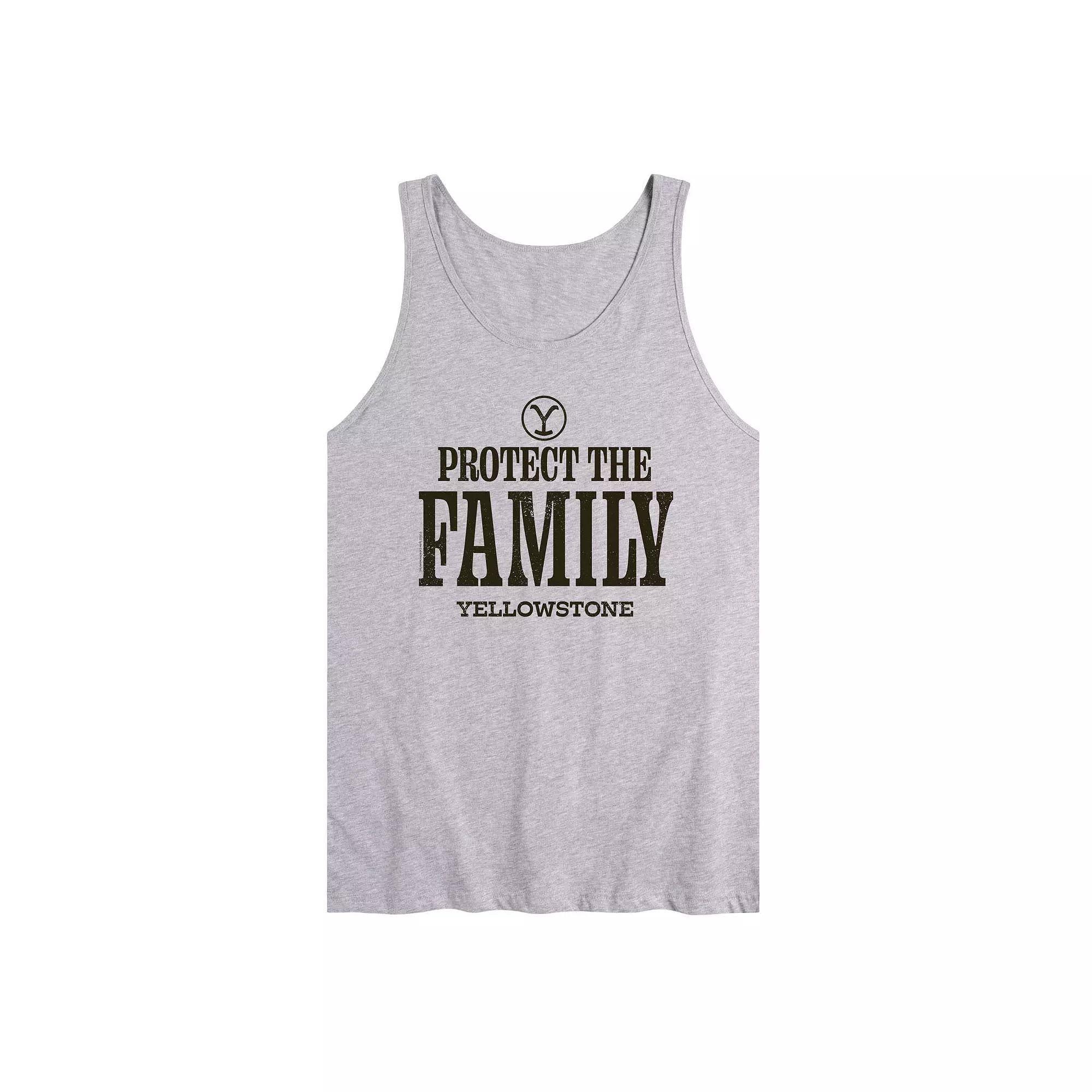 Mens Yellowstone Protect The Family Tank Top Top Athletic Grey Product Image