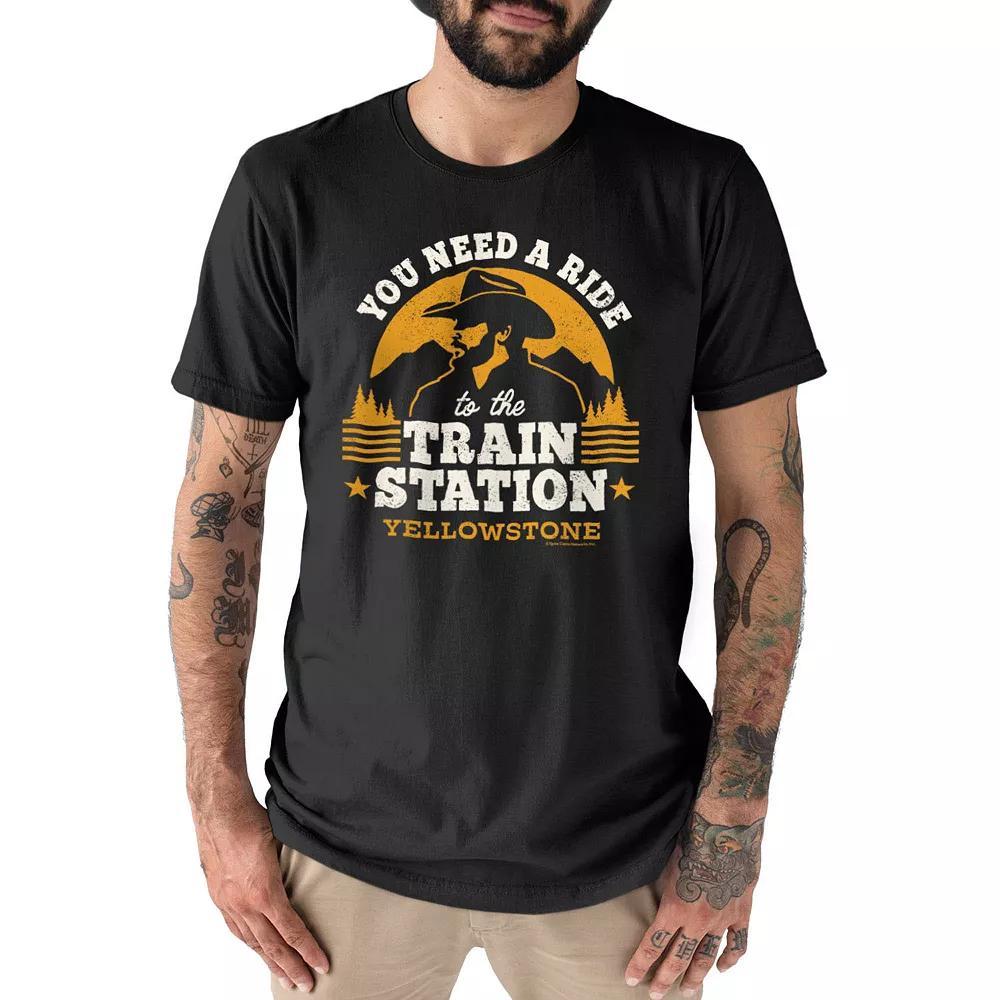 Men's Yellowstone Train Station Tee, Size: Medium, Black Product Image