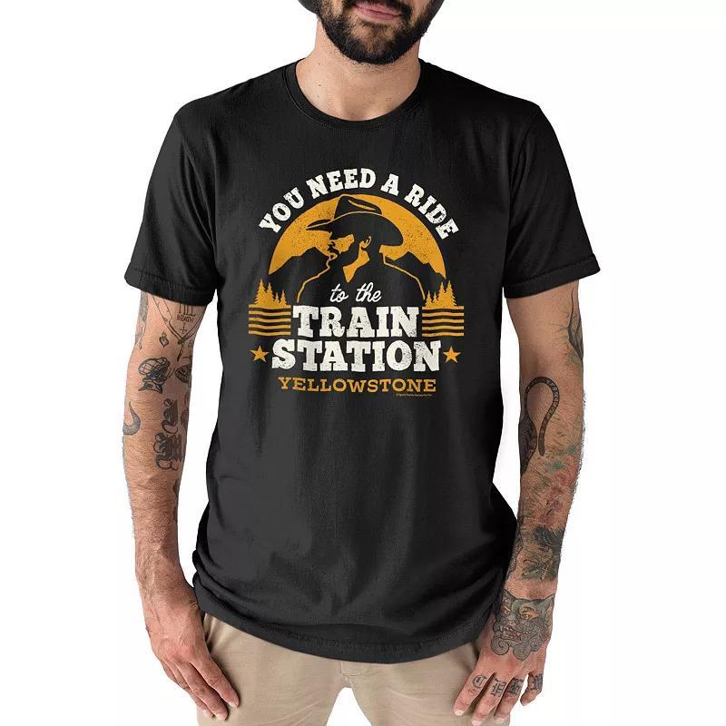 Men's Yellowstone Train Station Tee, Size: Medium, Black Product Image