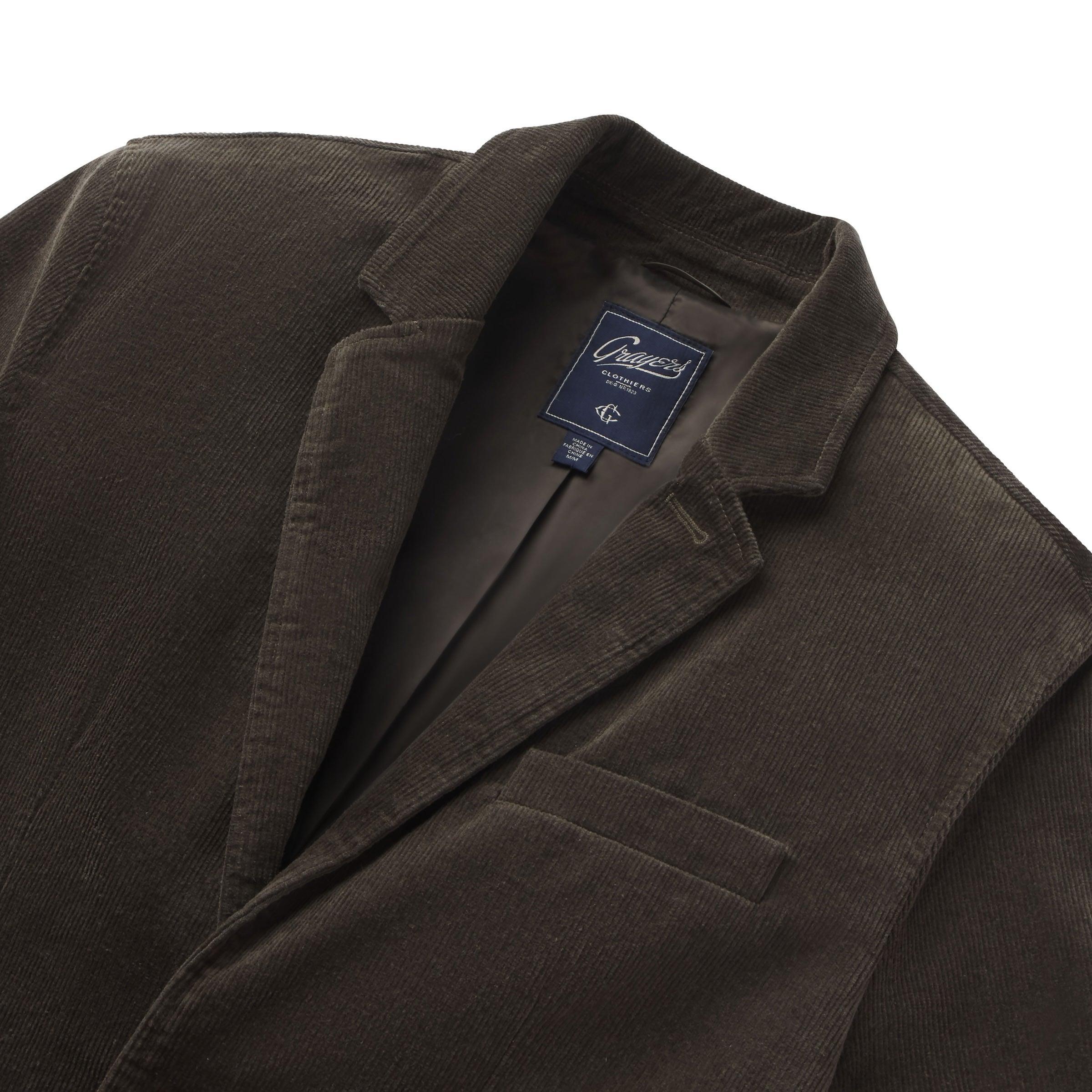Corduroy Stretch Slim Fit Blazer - Dark Olive Product Image