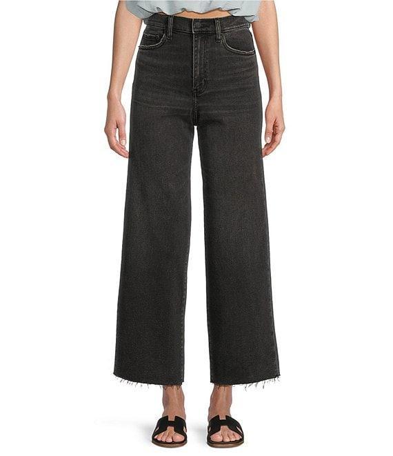 Daze Pleaser High Rise Wide Ankle Length Dark Denim Jeans Product Image