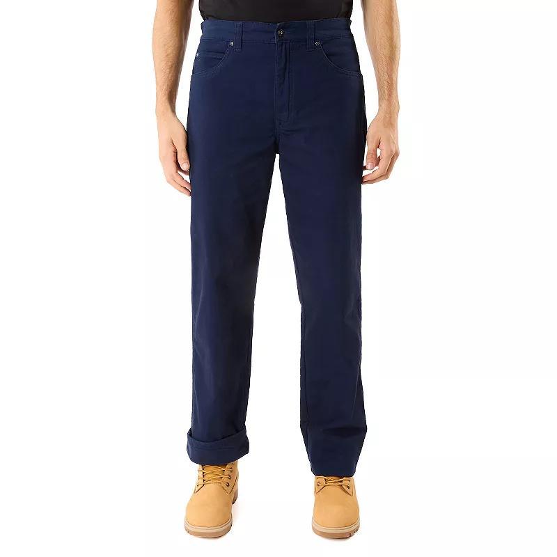 Men's Smith's Workwear Stretch Fleece-Lined Canvas 5-Pocket Pants, Size: 42X30, Green Product Image