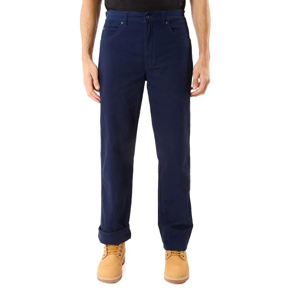Men's Smith's Workwear Stretch Fleece-Lined Canvas 5-Pocket Pants, Size: 42X30, Green Product Image