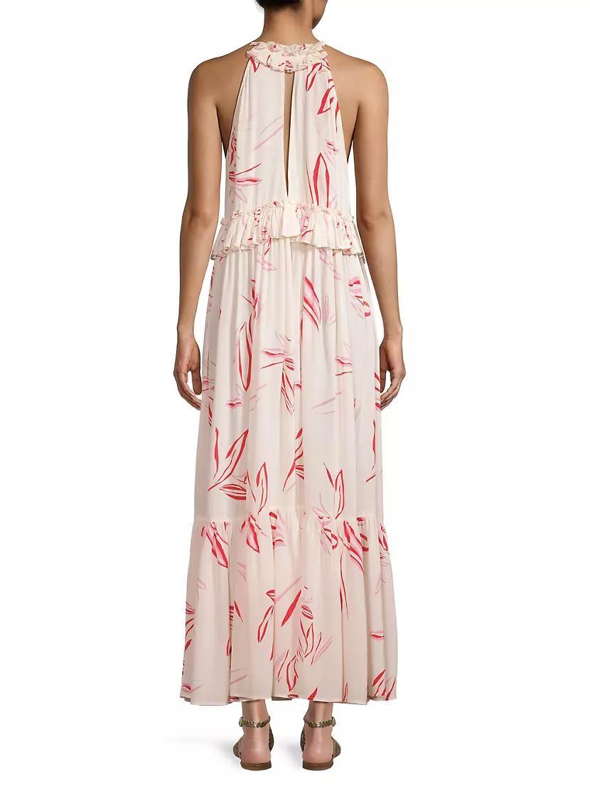 Summer Reverie Alegra Keyhole Crêpe De Chine Maxi Dress Product Image