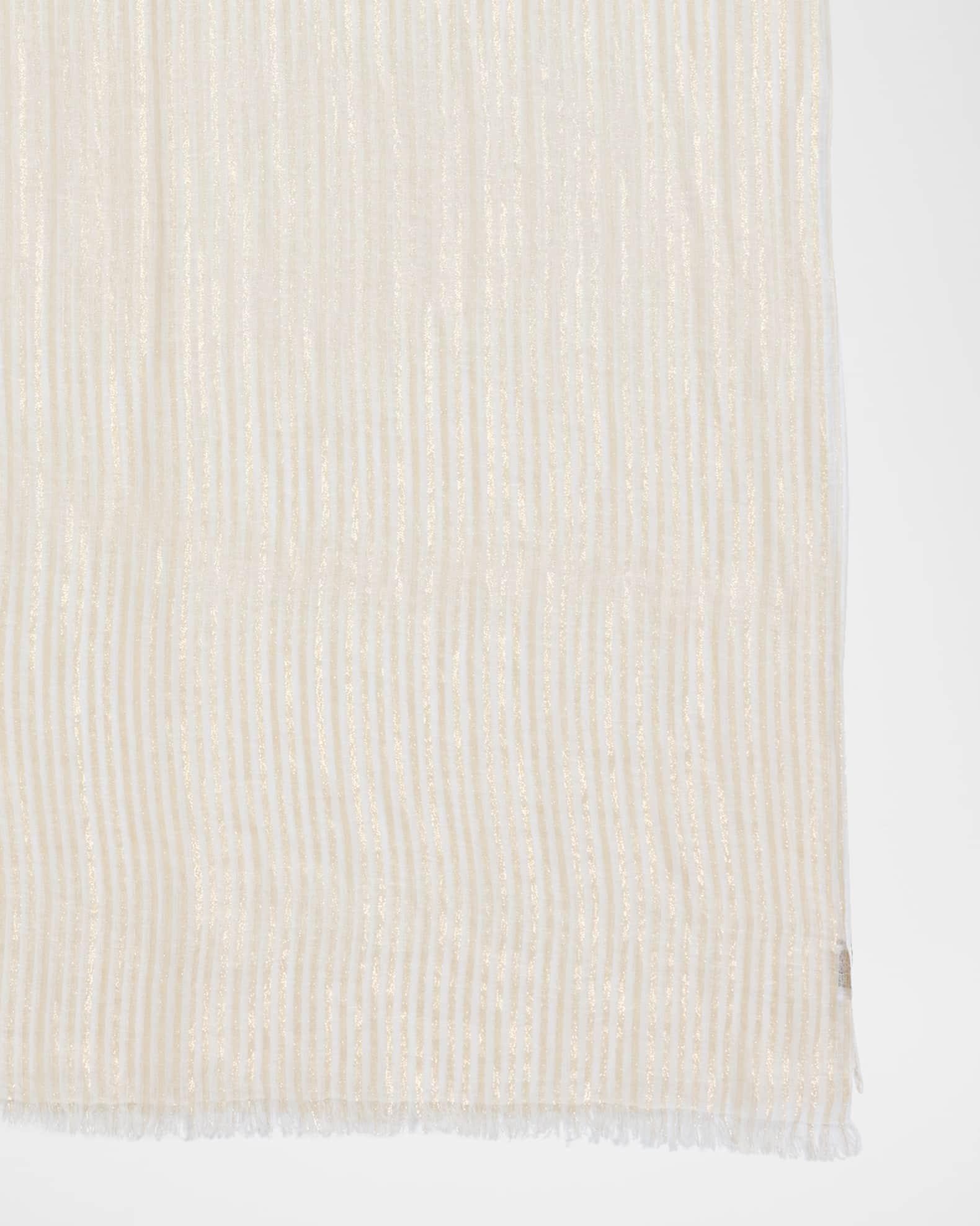 LIGHTWEIGHT LINEN HIGH SUMMER SCARF WITH STRIPES AND LUREX Product Image