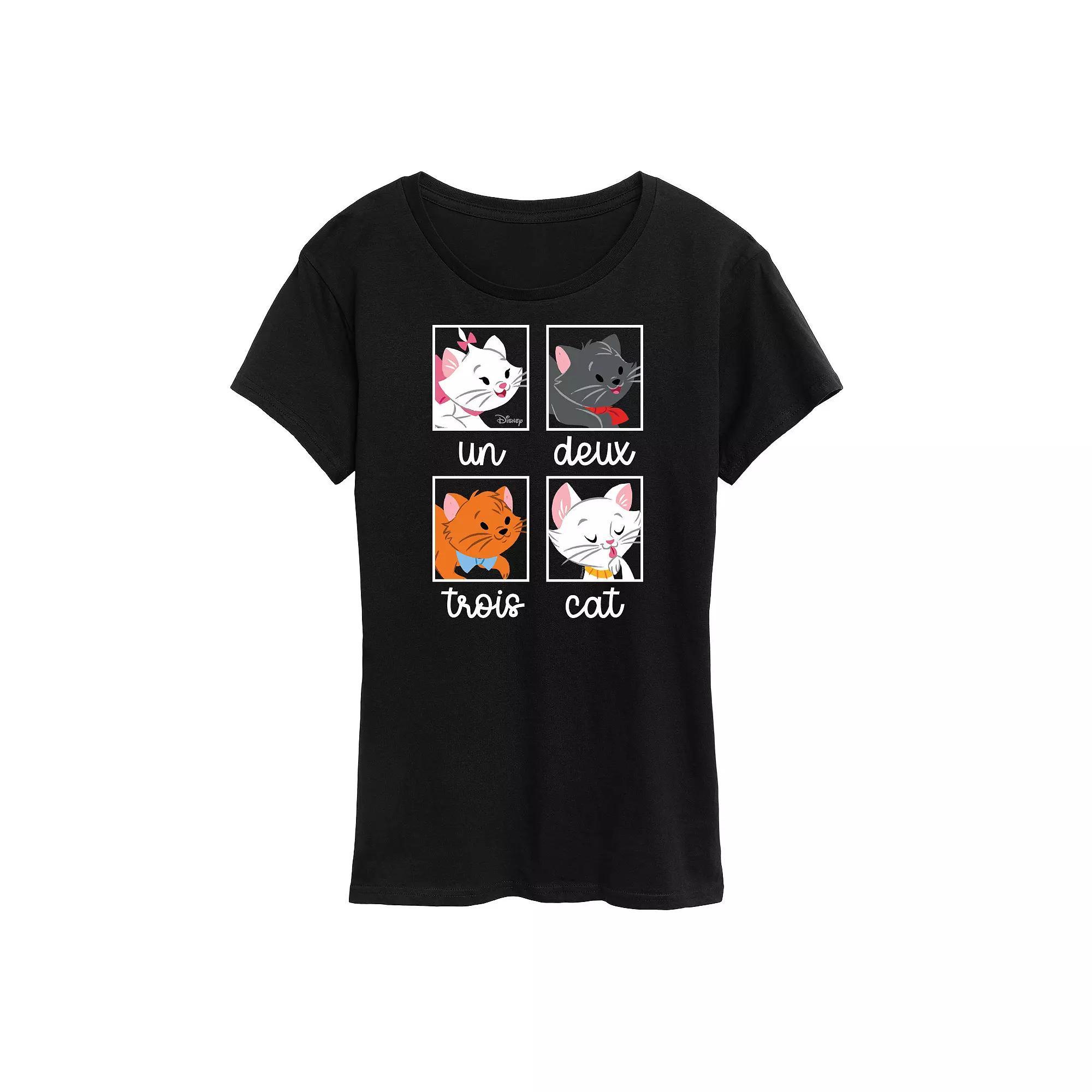 Disneys The Aristocats Womens Un Deux Trois Cat Graphic Tee, Girls Product Image