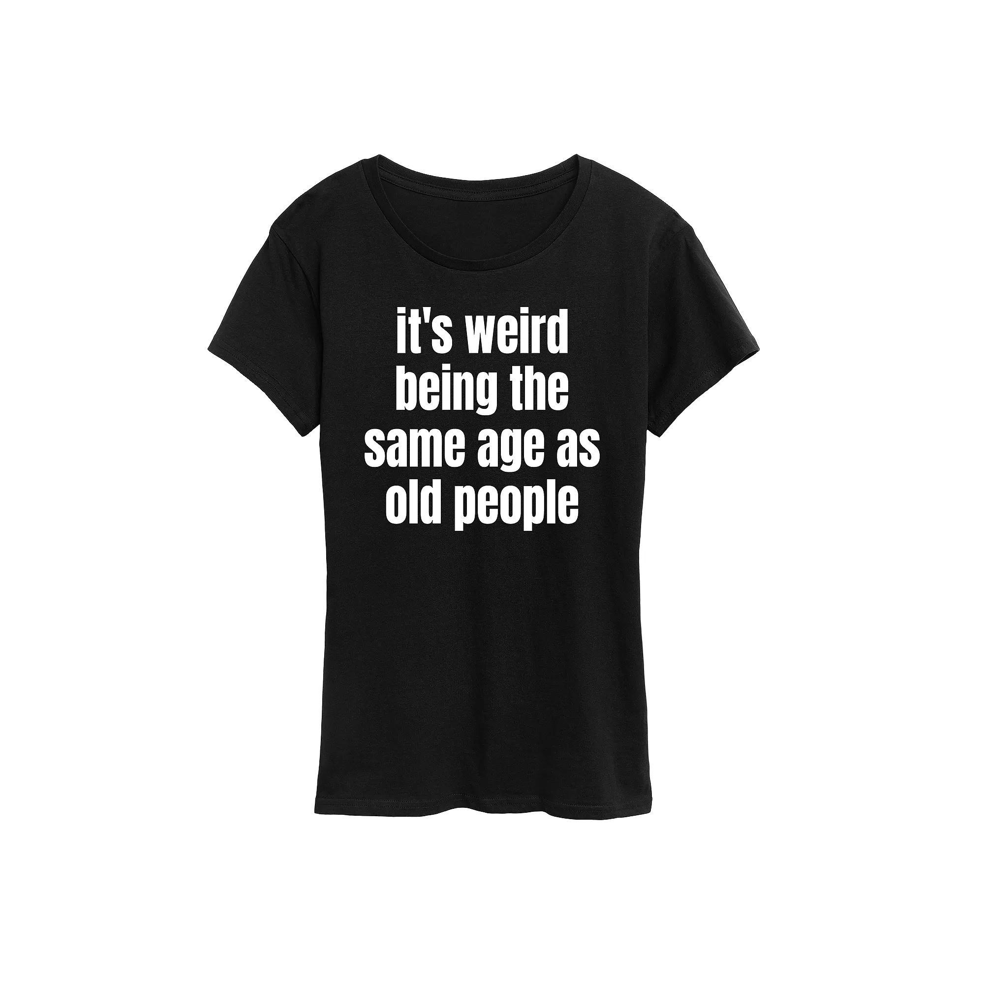 Women's Same Age As Old People Graphic Tee, Girl's, Size: Large, Black Product Image