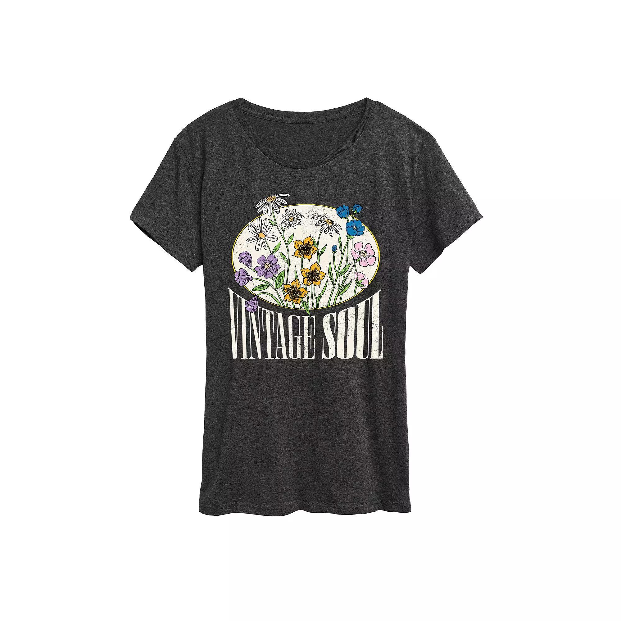 Womens Vintage Soul Graphic Tee Heather Grey Product Image