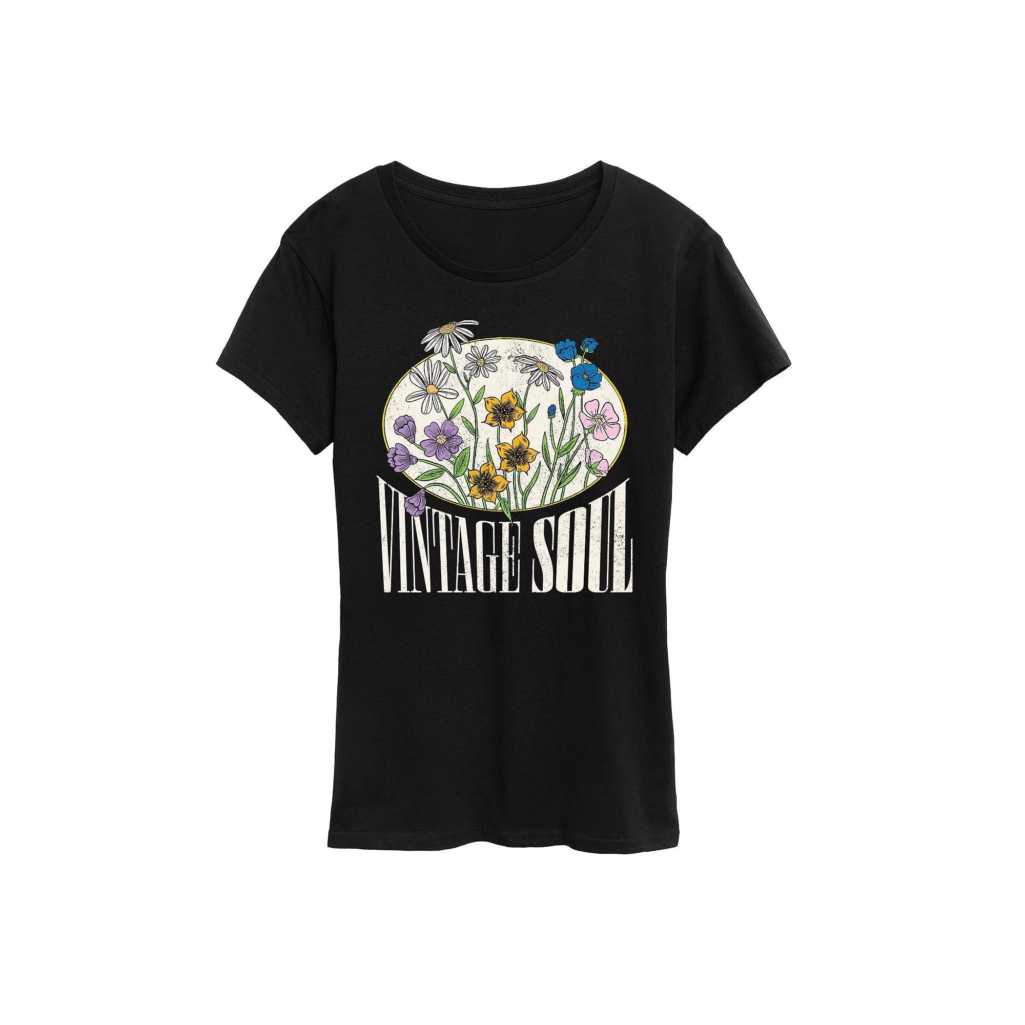 Womens Vintage Soul Graphic Tee Heather Grey Product Image