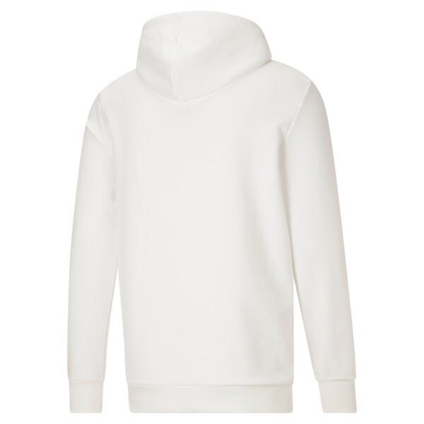 PUMA Classics Men's Logo Hoodie FL in White/Bamboo Product Image