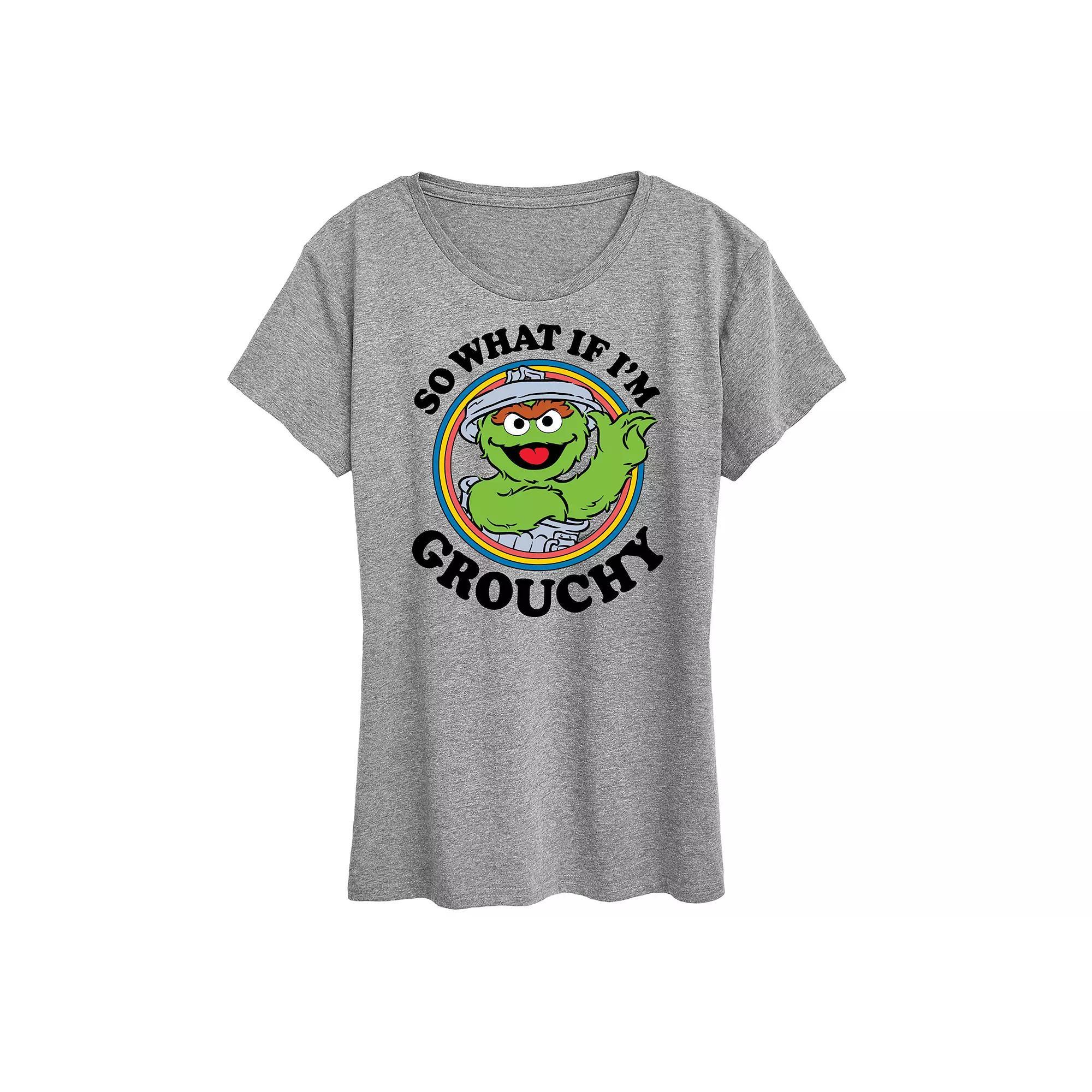Womens Sesame Street So What Graphic Tee Grey Gray Product Image