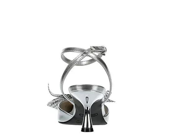 Women's Nine West Raisun Pointy Toe Tapered Heel Dress Sandals, Size: 6.5, Silver Product Image