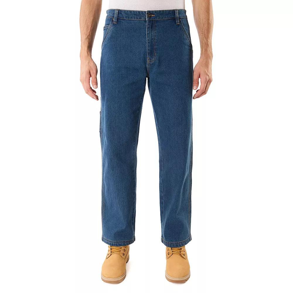 Men's Smith's Workwear Stretch Carpenter Jeans, Size: 40X30, Light Vintage Blue Product Image