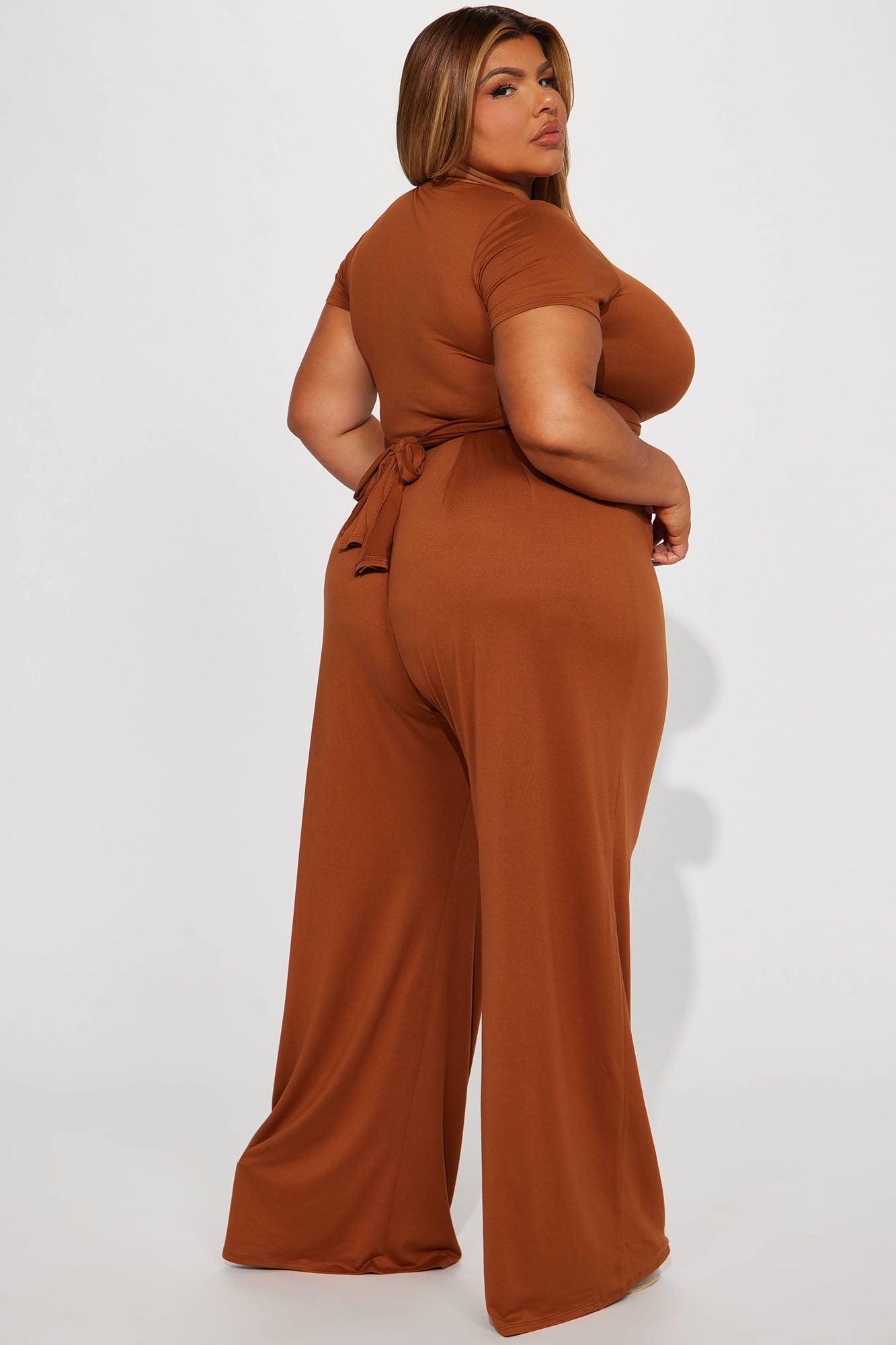 Casually Chic Wide Leg Pant Set - Mocha Product Image
