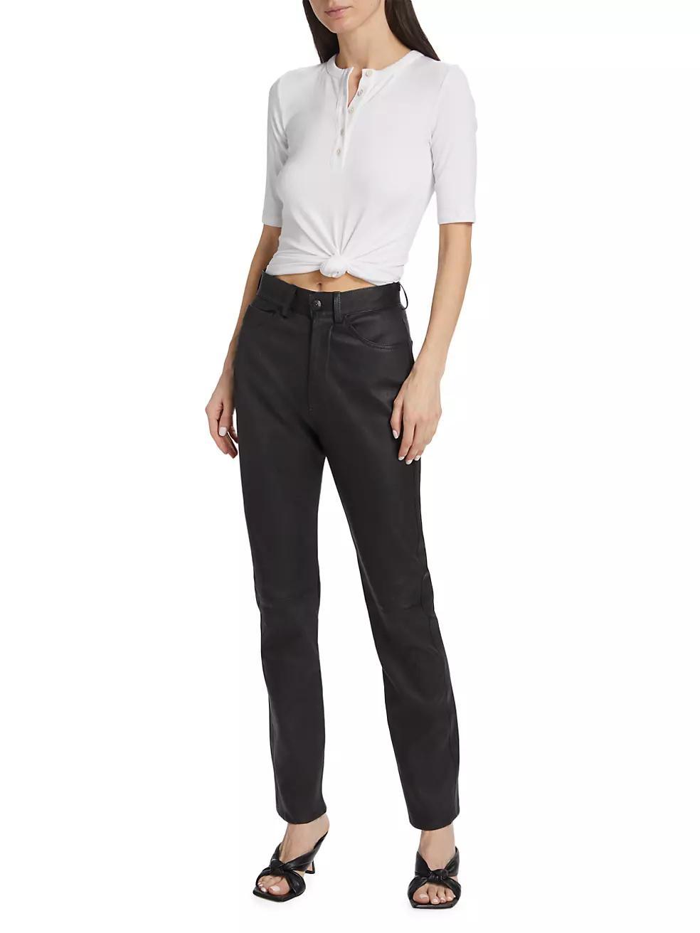 Maddie High-Rise Leather Pants Product Image