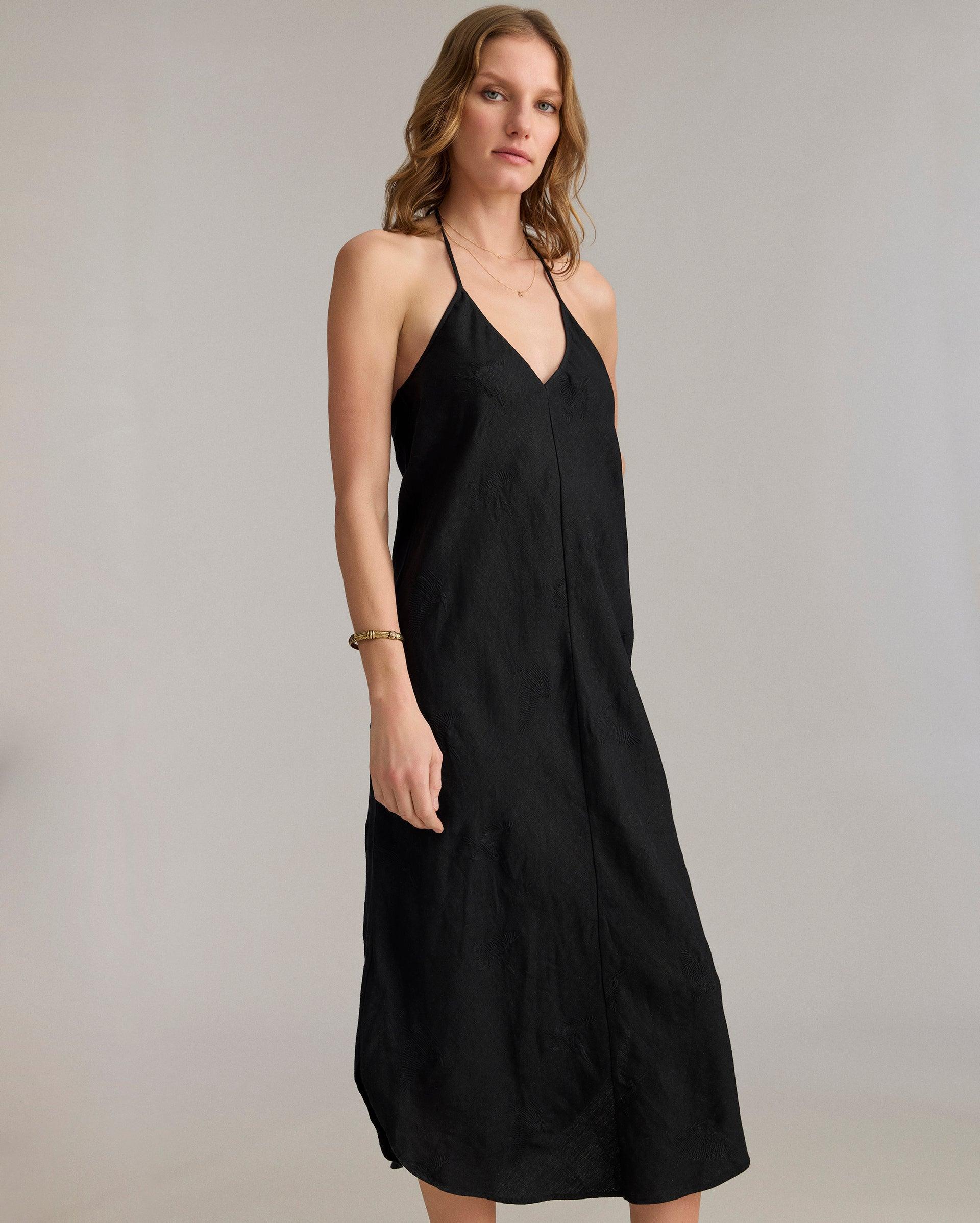 Linen Shirttail Slip Dress -  Product Image