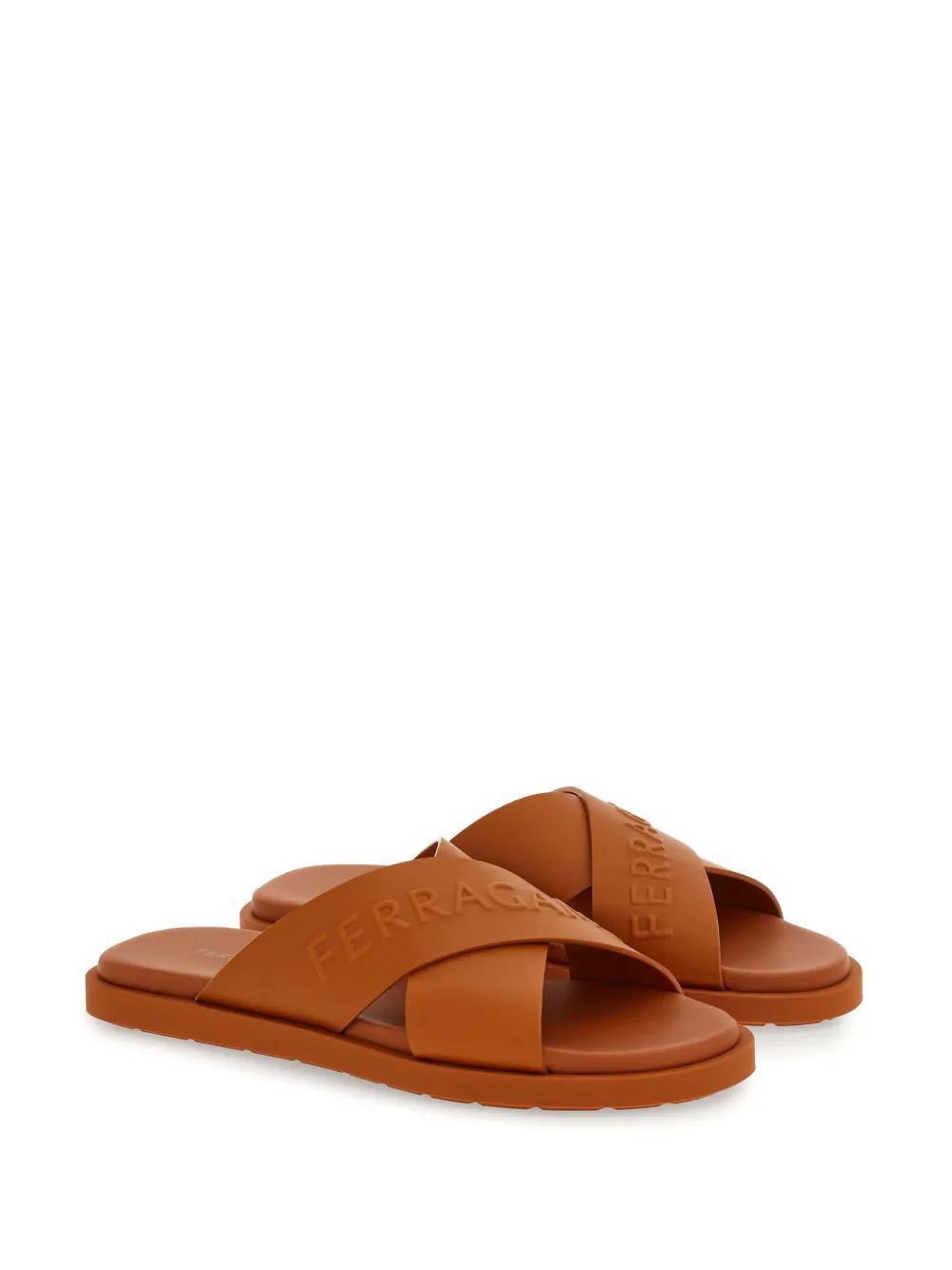 leather sandal with crossover straps Product Image