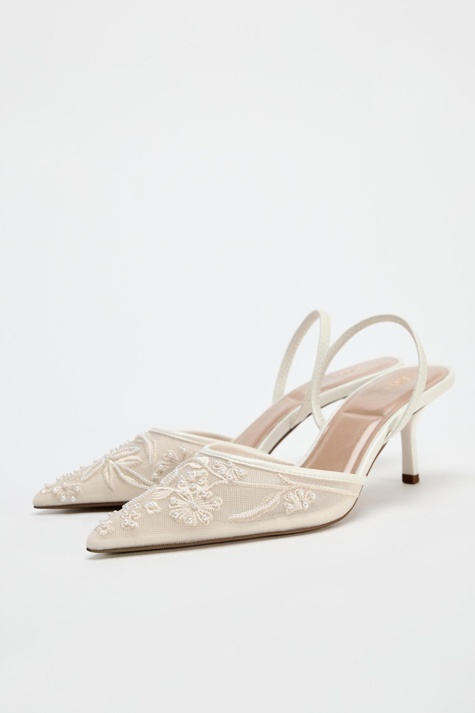 EMBROIDERED MESH SLINGBACKS Product Image