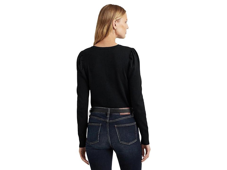 Lauren Ralph Lauren Cotton-Blend Puff-Sleeve Sweater Women's Clothing Product Image