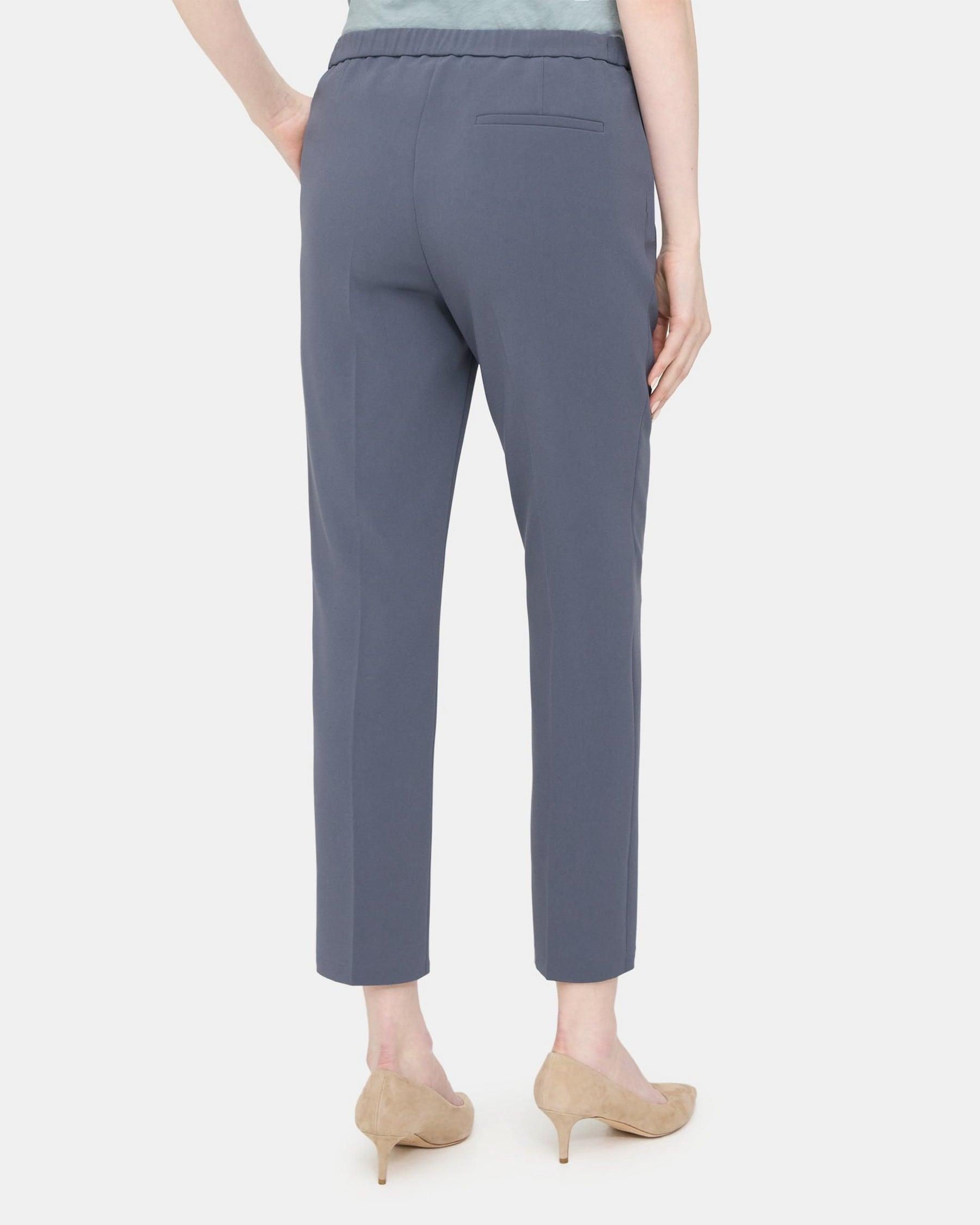Slim Cropped Pull-On Pant in Crepe Product Image