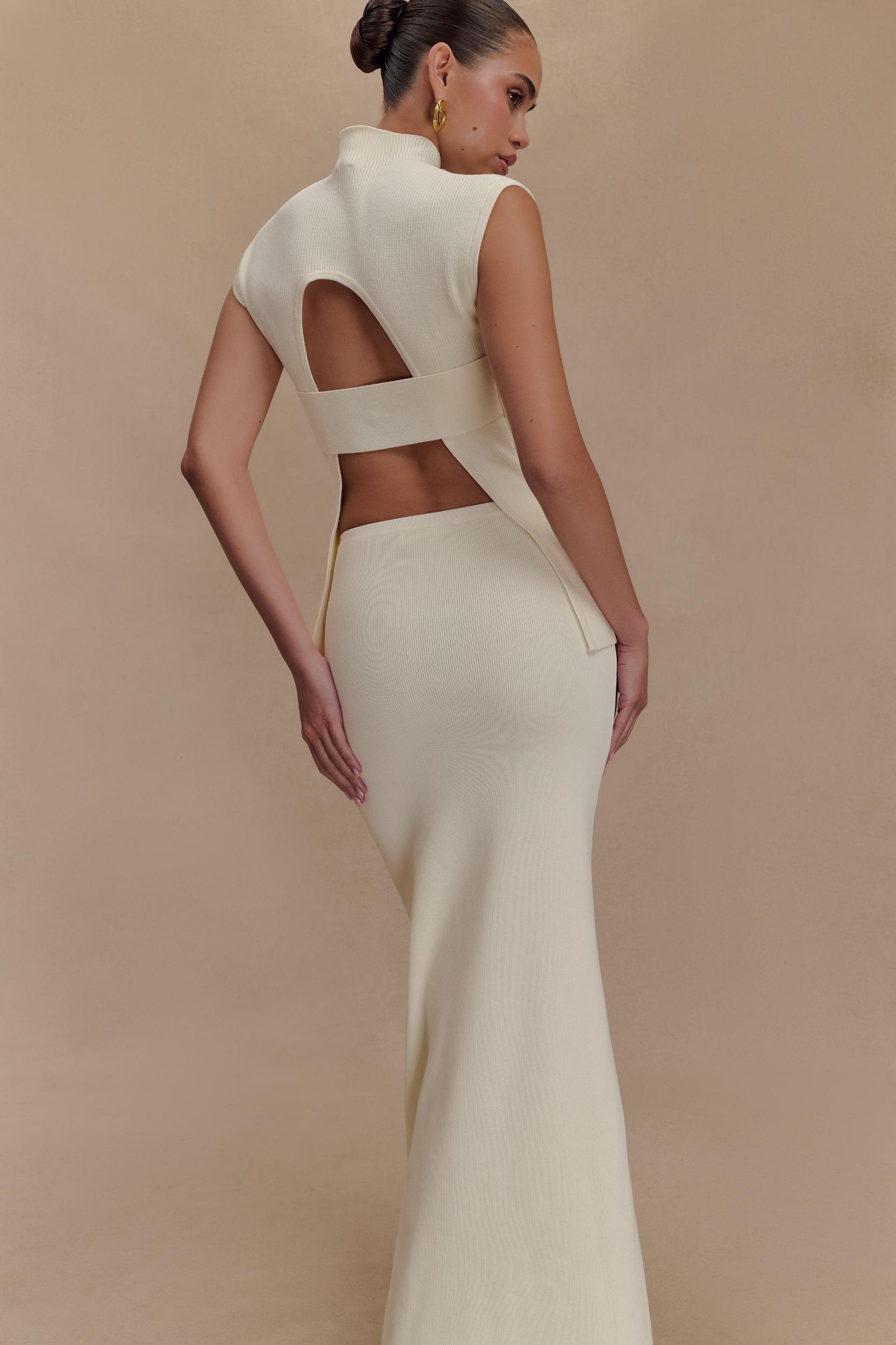 Maxine Knit Maxi Skirt - Ivory Product Image