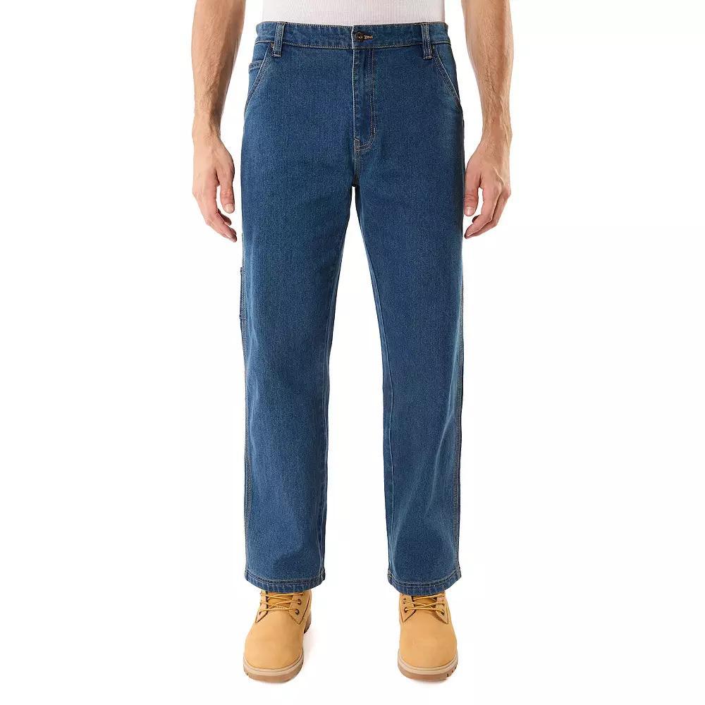 Men's Smith's Workwear Stretch Carpenter Jeans, Size: 40X30, Light Vintage Blue Product Image