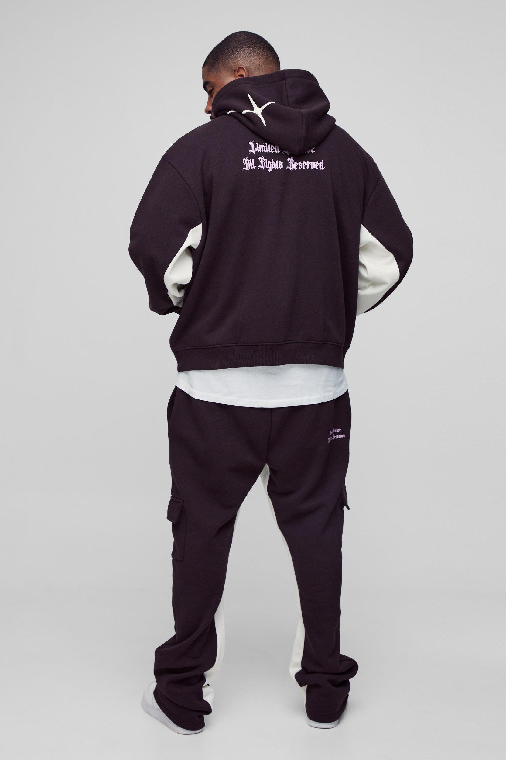 Plus Slim Gusset Sweatpants Official Cargo Sweatpants | boohooMAN USA Product Image