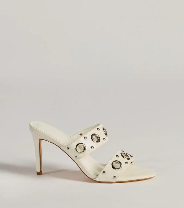 Stylish Edge Studded Strappy Stiletto Mules Product Image