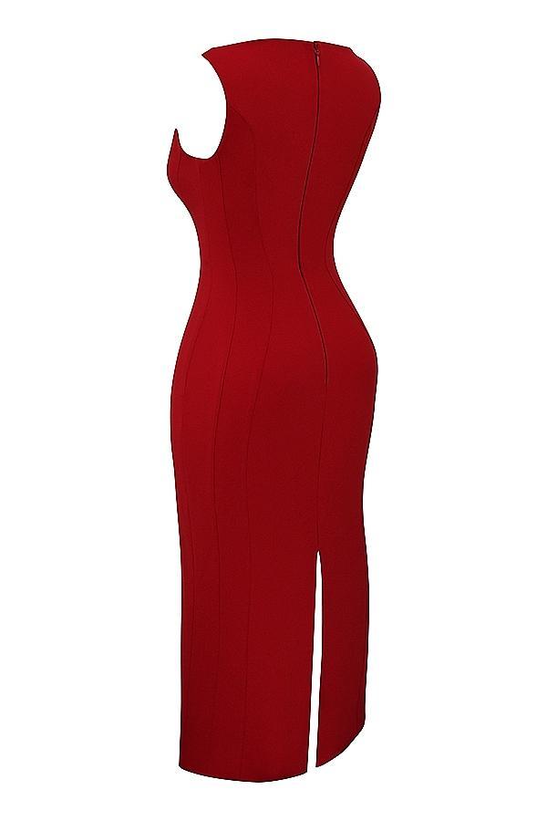 Cece Red Rose Plunge Maxi Dress Product Image