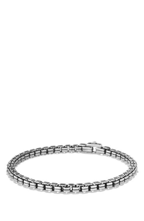 Mens Double Box Chain Bracelet in Silver, 4mm Product Image