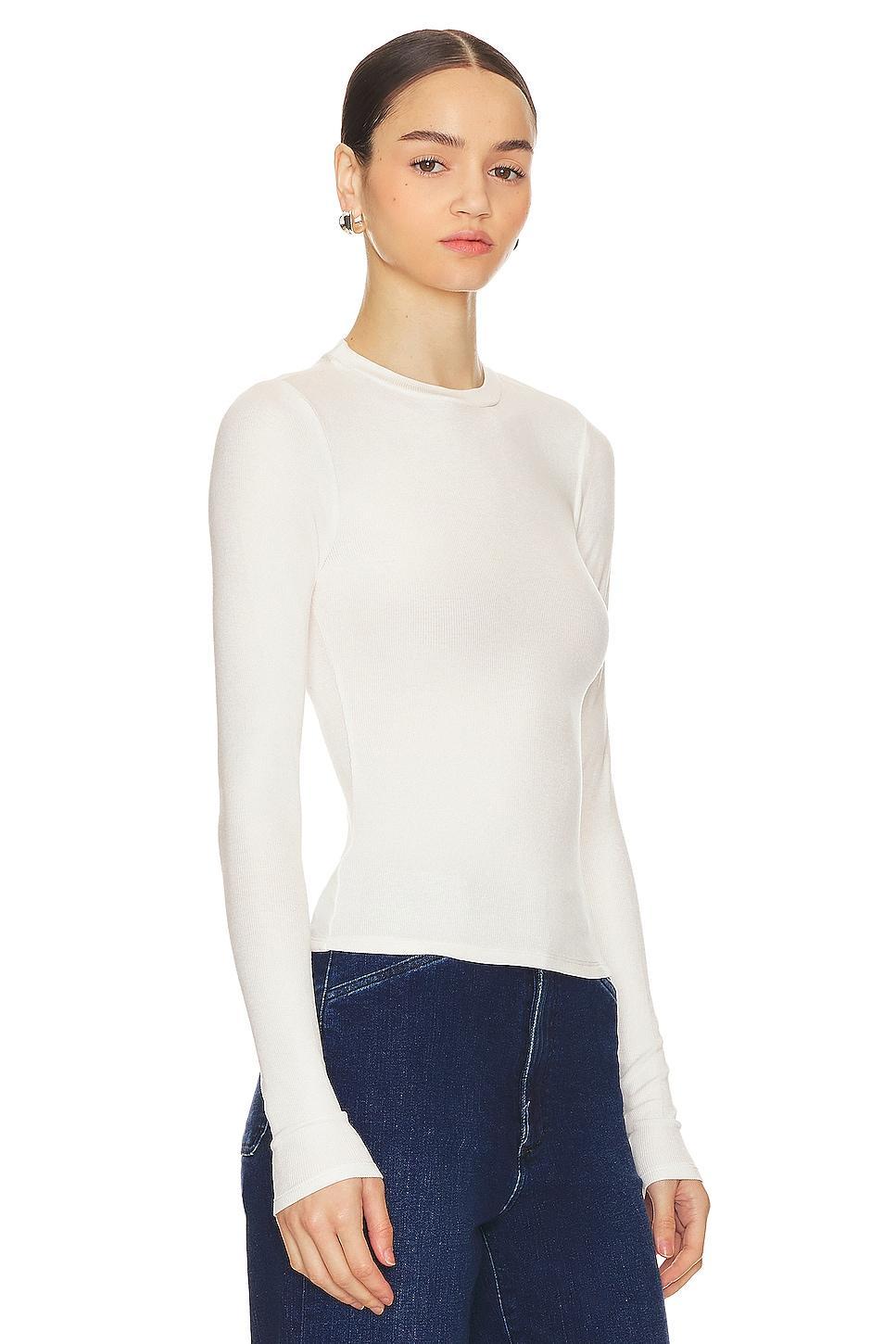 Lovers and Friends Hailey Long Sleeve Tee in White Product Image