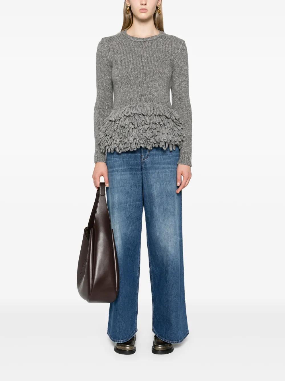 fringed crew neck jumper Product Image