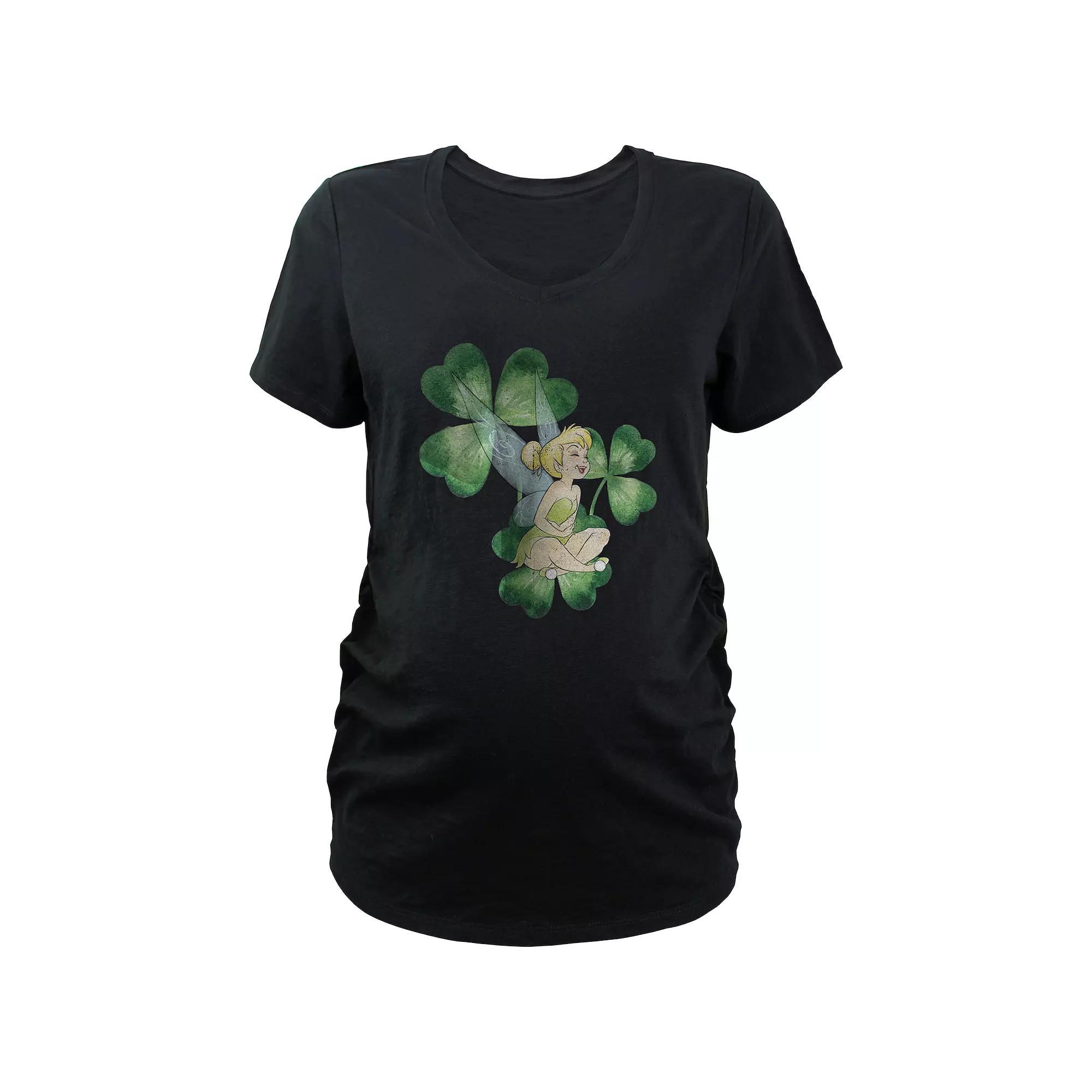 Disney's Tinker Bell Saint Patrick's Day Maternity Graphic Tee, Women's, Size: Small-Mat, Black Product Image